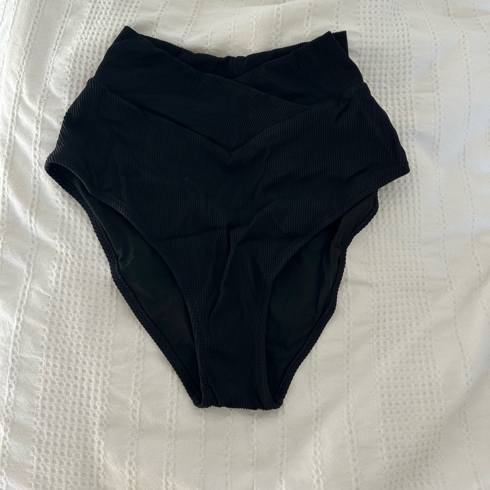 Aerie Black High-Waisted Bikini Bottom